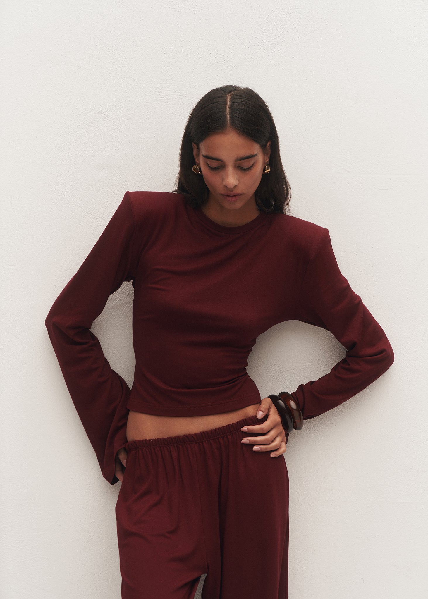 SET RODNEY HAIM BURGUNDY LECOLLET