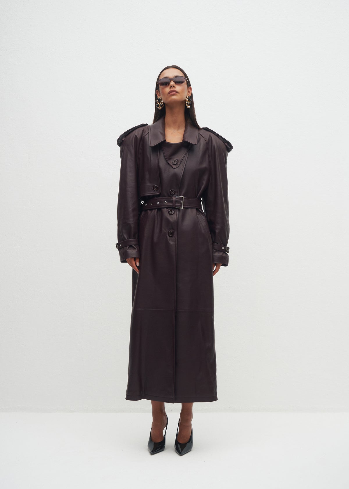 PŁASZCZ SALERNO LEATHER PLUM