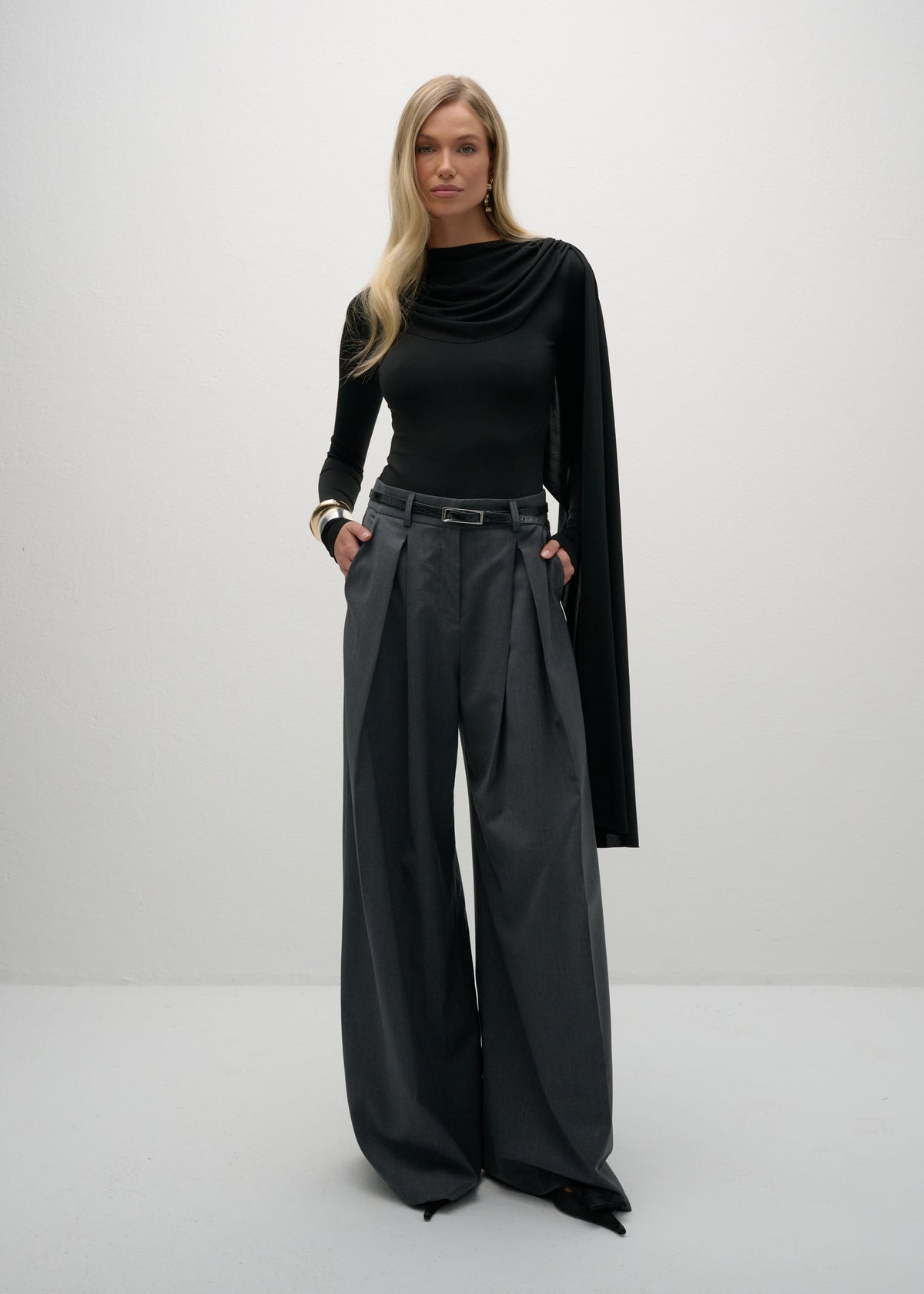 SPODNIE PHOEBE WOOL GREY LECOLLET