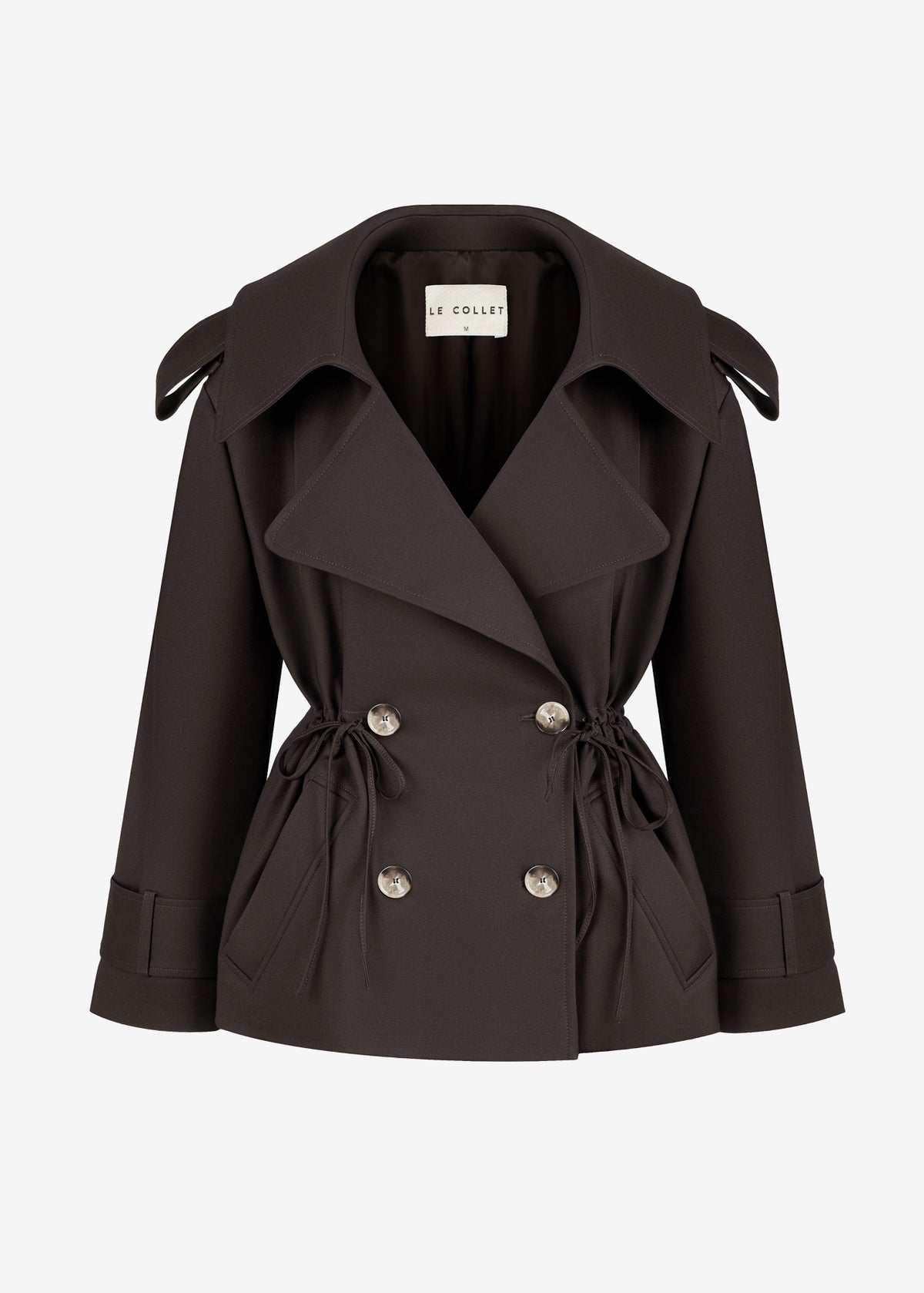 ELISE SHORT BROWN TRENCH