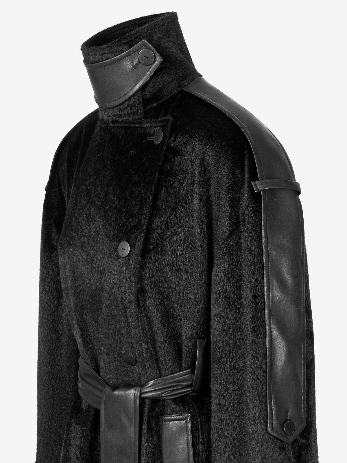 BOLD PONY HAIR BLACK COAT